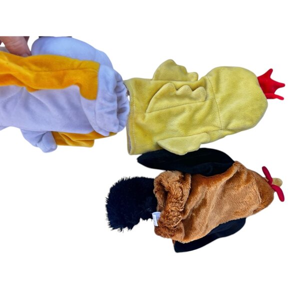 3 Cal Toy Chicken Hand Puppets Plush Creations Plush IKEA Interactive Play - Picture 5 of 16